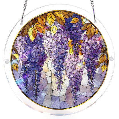 Acrylic Jigsaw Puzzle Suncatcher - Wisteria in Glasslight
